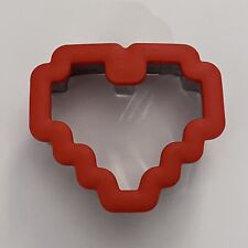 Heart Metal Cookie Cutter Mold 8-bit Pixel Red Comfort Grip Valentine’s Day