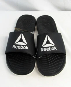 Reebok Men's Condition Slides Black White Slip-On Men's Size 9 New - Picture 1 of 6