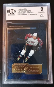 1998-99 SPx Top Prospects Highlight Heroes #H10 Peter Forsberg BCCG 9 Near Mint - Picture 1 of 2