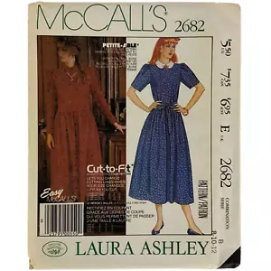 McCalls 2682 Laura Ashley Dress Peter Pan Collar Size 8 10 12 Pattern 1986 UNCUT - Picture 1 of 3