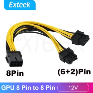 8Pin PCI-E Express to Dual PCIE 8 (6+2) Pin Power Cable Graphics Card GPU AU - Picture 1 of 7