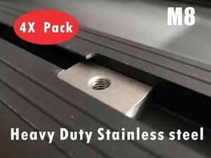 Rhino Rack Slot Nuts M8 Quick Mount 4 pack stainless steel, Awning Channel Nuts - Foto 1 di 6