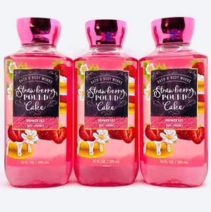 3-Pack Bath & Body Works Strawberry Pound Cake Shower Gel Wash 10 fl.oz 295 ml - Picture 1 of 4