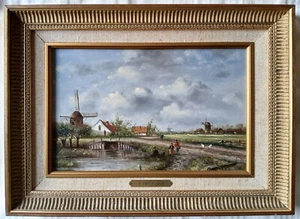 Gemälde Ölgemälde "Sommerlandschaft Niederlande" von Simon van Marle auf Holz - Bild 1 von 6