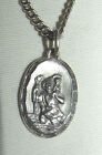 Child's St Christopher Medal w/Chain Sterling Silver w/Presentation Box 2 Cards 
