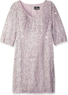 Alex Evenings Dress Midi Length Embroidered Sequin Plus sz 14 W NEW NWT AE4 - Image 1 of 4