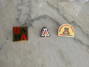 Lot of 3-Small Arizona Wildcats University of Arizona Logo Lapel Pin & Softball - Picture 1 of 2