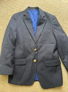 Nautica Boys Sport Coat / Jacket / Blazer Size 8 Navy Gold Buttons EUC - Picture 1 of 6