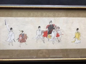 Antique Japanese Original Brush Colors Painting On Paper, Meiji Era, Signed - Picture 1 of 8