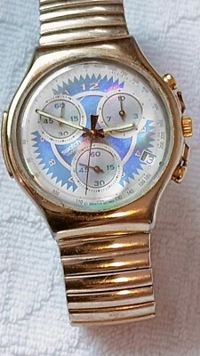 RARO SWATCH CHRONO  PLEASURE DOME SCM107 CON RIVESTIMENTO CASSA IN ARGENTO 800,  - Immagine 1 di 4