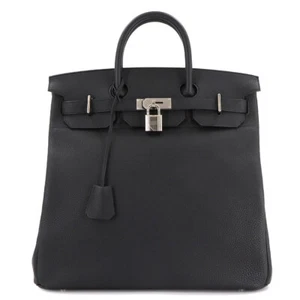 HERMES Haut a Courroies 40 Hand Bag Togo Leather Black Z Purse 90281934 - Picture 1 of 11