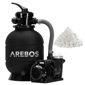 AREBOS Sandfilteranlage mit Pumpe Filteranlage Filterkessel Schwimmbadpumpe 400W - Bild 1 von 12