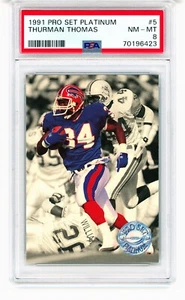 1991 PRO SET PLATINUM THURMAN THOMAS #5 HOF BILLS PSA 8 - Picture 1 of 2