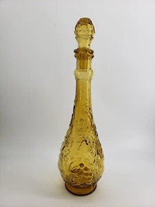 Empoli Ámbar Jarra Fruta 14 pulgadas Alto Con Tapón Original - Imagen 1 de 7