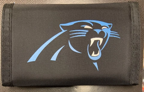 CAROLINA PANTHERS OFFICIAL TEAM LOGO NYLON TRIFOLD WALLET NEW RICO INDUSTRIES Cover