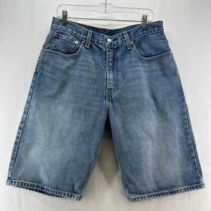 Levis 569 Denim Shorts Mens Sz 33 Loose Straight Fit Button Zip Medium Wash Blue - Picture 1 of 7