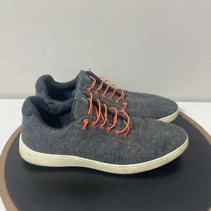 Baabuk Urban Wooler Shoes Men 9.5 Gray Felt Sneakers Orange Laces Merino Wool - Picture 1 of 13