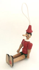 Feri Holz Pinocchio bewegliche Puppe 6 Zoll Handarbeit Italien Ornament Holz - Bild 1 von 7