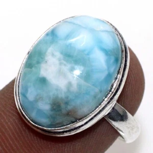 Larimar 925 Silver Plated Gemstone Ring 7" Independence Day Gifts GW - Picture 1 of 3