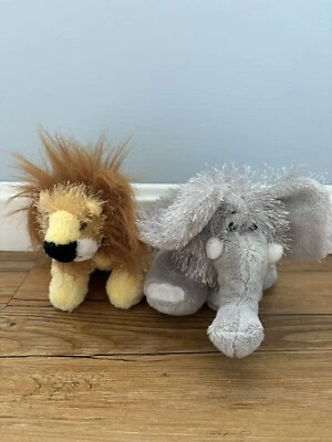 Ganz Webkinz LIL KINZ LION & ELEPHANT Plush 6" No Code Stuffed Animals Lot - Image 1 of 2