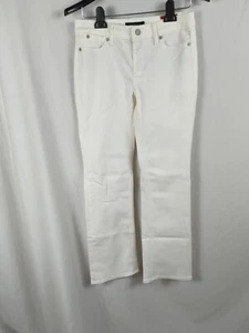 TALBOTS Jeans White Denim Slimming Flawless Five-Pocket Bootcut 2 Petite - Picture 1 of 15