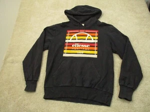 Ellesse Mens Logo Pullover Hoodie Sweatshirt Black Size Large - Picture 1 of 14