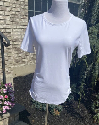 PrAna CATERINA MANGA CURTA SUN TOP Pequeno Feminino Branco Praia Verão Novo - Imagem 1 de 4