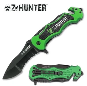 Zombie Hunter "Tight Spot" Assisted Opening Rescue Folding Knife GREEN New - Picture 1 of 1