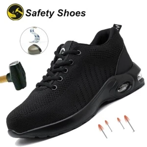 Mens Steel Toe Work Boots Indestructible Comfortable Slip Resistant Hiking Sneak - Foto 1 di 28