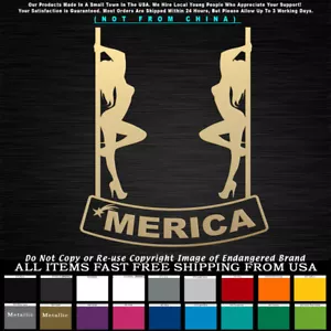 'Calcomanía de pegatina 'Merica Two Strippers sobre poste pancarta' - Imagen 1 de 12