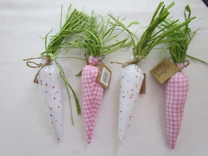 Tela Zanahoria 4 piezas ~ Pascua Rosa Gingham, confertti Collins NUEVO Lote Mixto I - Imagen 1 de 4