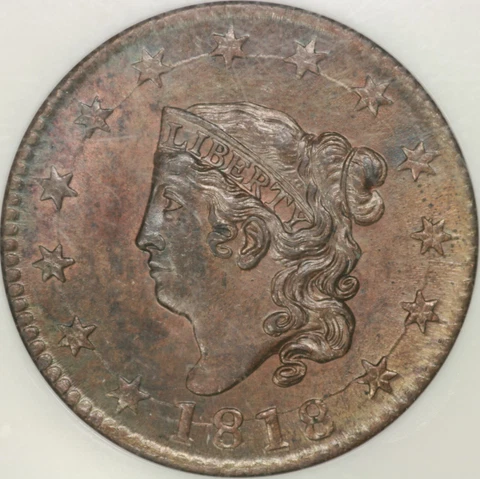 1818 Matron Head Large Cent NGC MS63BN Cover