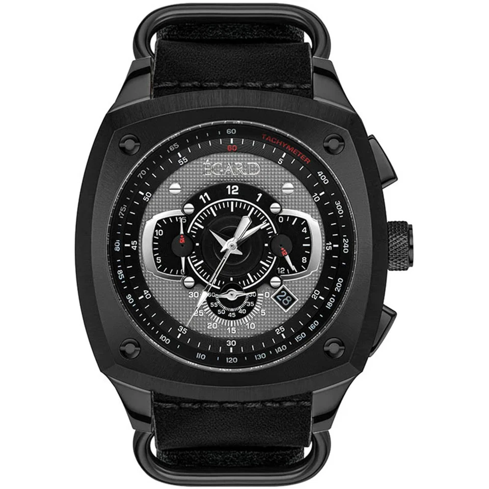 Reloj para hombre Egard V1-Viking Suri cuarzo esfera gris correa de cuero WCH-5083-F0H102 Foto 1 de 1