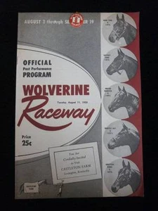 Wolverine Raceway Programma Ufficiale 8-11-1959 con Tab Pin Imbracatura Racing Detroit - Foto 1 di 6