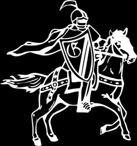 Lancer Maskottchen 1 Farbe Fenster Wand Vinyl Aufkleber Sticker gedruckte Grafik - Bild 1 von 5