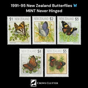 Estampillas de mariposas de Nueva Zelanda 1991-1995 como nuevas - Imagen 1 de 1