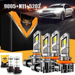 AUXBEAM 9005 H11 5202 LED Headlights Fog Light Bulbs Conversion Kit CANBUS White - Picture 1 of 12