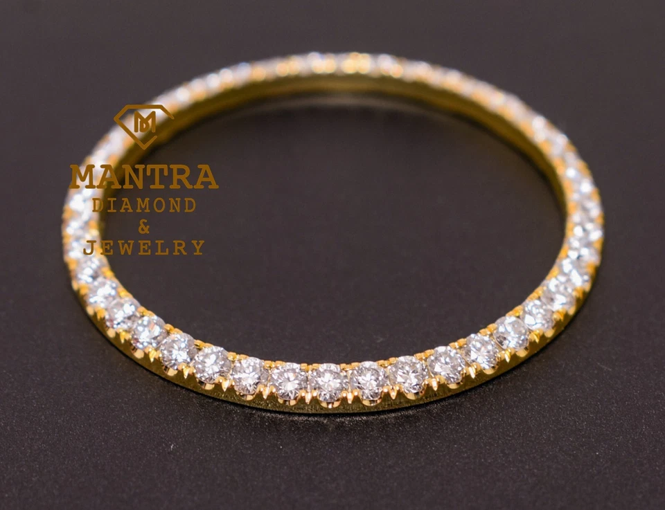 Bisel 36 mm 5 punteros 2,30 quilates bisel de diamantes personalizado para reloj con fecha Foto 1 de 4