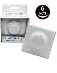 6x 200W 1 Gang 2-Wege Drücken EIN/AUS rotierender Universal Dimmer Schalter für dimmbare LED - Bild 1 von 4