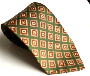 Vintage Kelly Bamberger's Herren Store grün hellbraun rot geometrische Diamanten Neu aus altem Lagerbestand - Bild 1 von 6