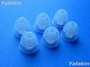 6 Large Clear Double Flange Replacement Adapters gels for Etymotic Earphones - Picture 1 of 9