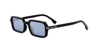 FENDI Selleria FE40174I 01X Black Blue Silver Mirror Lens Sunglasses AUTHENTIC - Picture 1 of 6