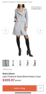 Abrigo para mujer Belle & Bloom gris mezcla de lana talla XL - nunca usado - Imagen 1 de 12