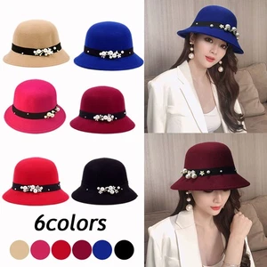 Women's Fisherman's Cap Round Top Trendy Pumpkin Hat Woolen Hat Bowler Hat UK - Picture 1 of 30