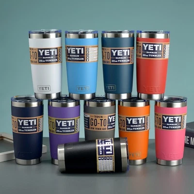 YETI Tumbler w/ MagSlider Lid Stainless Steel Vacuum Coffee Cup Mug Rambler 20oz