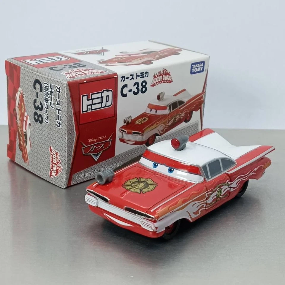 Tomica Cars Ramone Fire Miniature Car Red C-38 Japan With Box Used  - Image 1 of 4