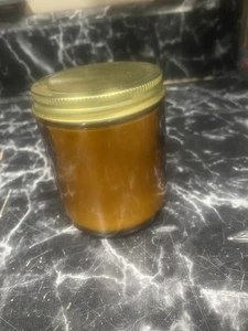 Handcrafted Soy Gardenia/Jasmine Scented Candle In Amber Glass 8 Oz Jar Lot 23 - Picture 1 of 2