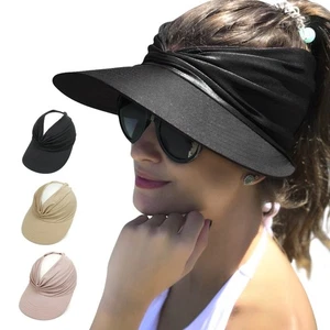 Womens Summer Wide Brim Foldable Sun Hat Anti-UV Ladies Beach Visor Caps Hat NEW - Picture 1 of 25