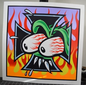 FRANK KOZIK - FLYING EYEBALL SIEBDRUCK - SIGNIERT VON KOZIK - Bild 1 von 4