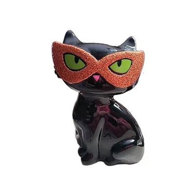 Porta-sabonete Bath & Body Works máscara glitter laranja gato preto Halloween - Imagem 1 de 4